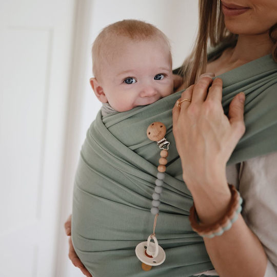 Mushie Baby Wrap Roman for up to 15kg Green