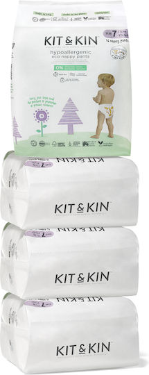 Kit & Kin Πάνες με Αυτοκόλλητο Eco-Friendly Hypoallergenic No. 7 για 17+kg 16τμχ