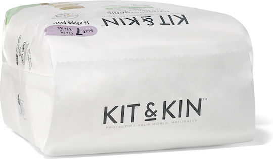 Kit & Kin Πάνες με Αυτοκόλλητο Eco-Friendly Hypoallergenic No. 7 για 17+kg 16τμχ