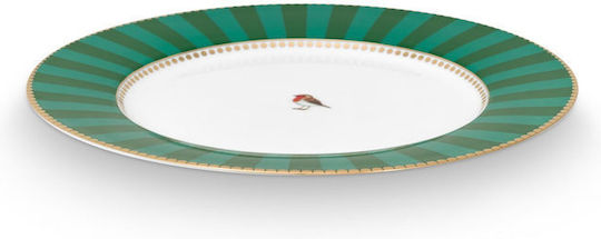 PiP Studio Love Birds Stripes Plate Desert made of Porcelain White with Diameter 21cm