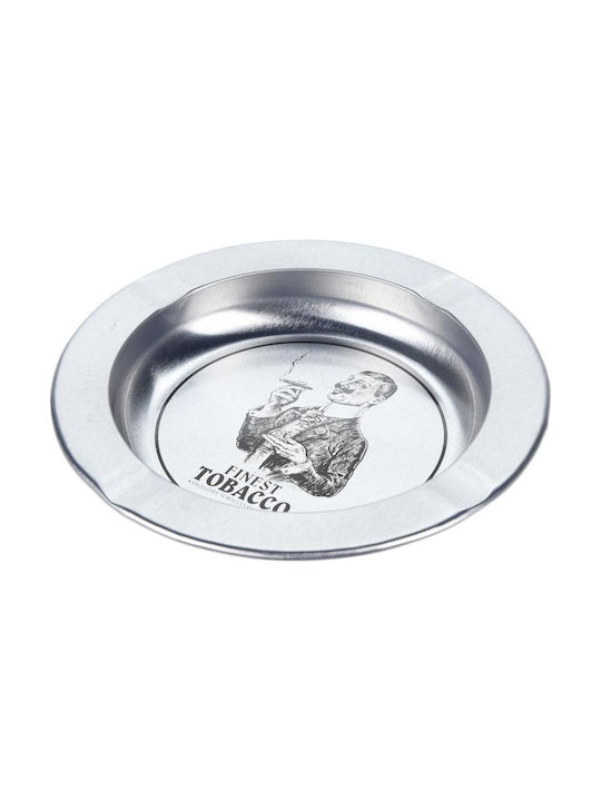 Set 4 Excellent Houseware Ashtrays Metal 14 Cm Silver