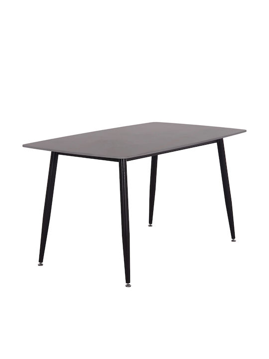 Raven Table Dining Room with Ceramic Surface Anthracite Marble-black 140x80x74cm