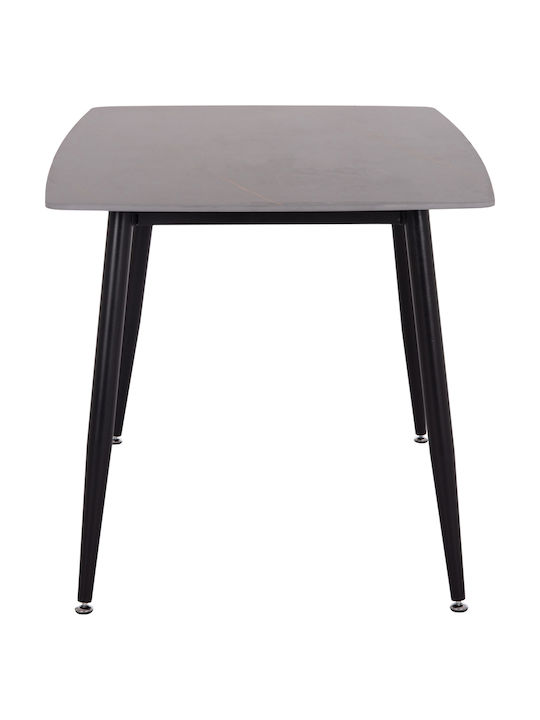 Raven Table Dining Room with Ceramic Surface Anthracite Marble-black 140x80x74cm