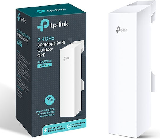 TP-LINK CPE210 v3.20 Access Point Wi‑Fi 4 Single Band (2.4GHz) για Εξωτερική Τοποθέτηση