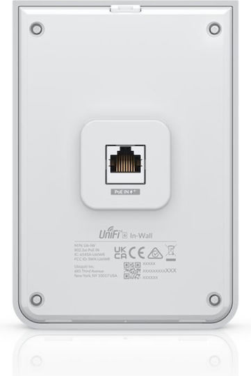 Ubiquiti UniFi6 In-Wall WiFi Mesh Network Access Point Wi‑Fi 6 Dual Band (2.4 & 5GHz) για Εξωτερική Τοποθέτηση