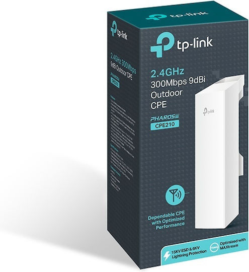 TP-LINK CPE210 v1 Access Point Wi‑Fi 4 Single Band (2.4GHz) for Outdoor Placement