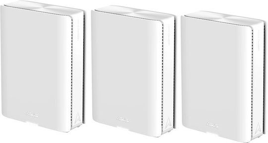 Asus ZenWiFi BQ16 v1 WiFi Mesh Network Access Point Wi‑Fi 7 Quad Band (2.4 & 5 & 5 & 6GHz) σε Τριπλό Kit Λευκό