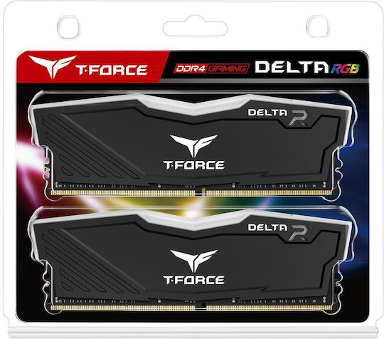 TeamGroup T-Force Delta RGB DDR4 16GB RAM με 2x8GB Modules και Ταχύτητα 3200 για Desktop