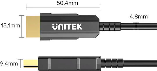 Unitek HDMI 2.0 Premium High Speed 4K 60Hz HDR Cable HDMI male - HDMI male 30m Μαύρο