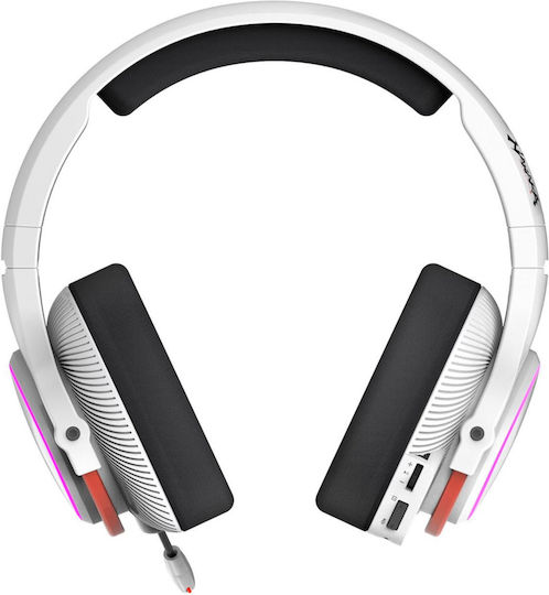 A4Tech Bloody MR720 Naraka Ασύρματο Over Ear Gaming Headset με σύνδεση 3.5mm / Bluetooth / USB Λευκό