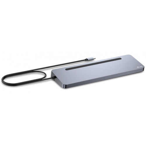 i-tec USB-C Stație de andocare cu HDMI/DisplayPort 4K PD Ethernet și conexiune 3 monitoare Gri (C31FLAT2PDPRO)