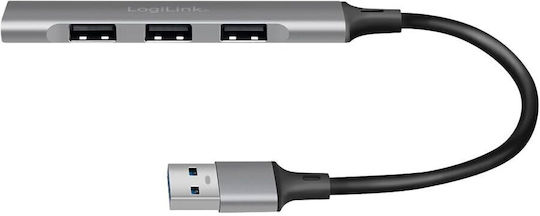 LogiLink USB-Hub 4 Anschlüsse USB 3.0 mit USB-A Anschluss Graue