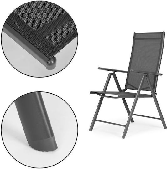 Scaun de exterior Metalic Gri 4buc 70x57x106cm