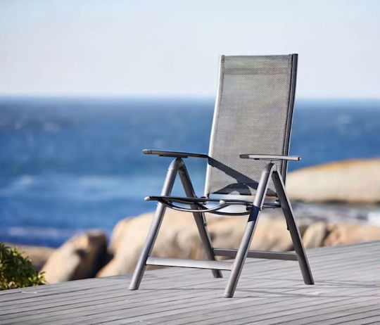 Scaun de exterior Metalic Gri 4buc 70x57x106cm