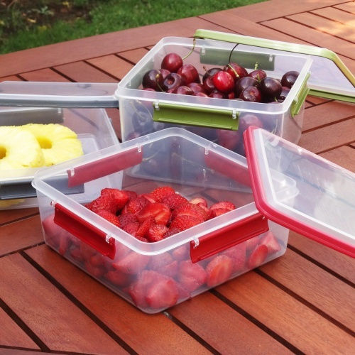 Viomes Plastic Lunch Box Burgundy 1000ml