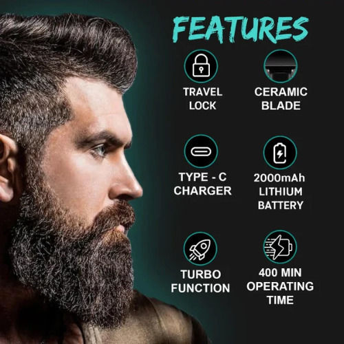VGR Professional Set Rechargeable Hair Clipper Black V-987