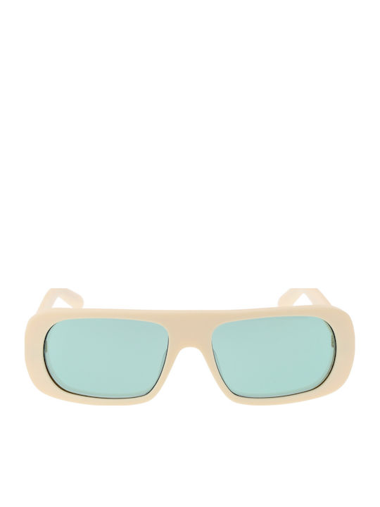 GCDS Unisex Sunglasses with Beige Plastic Frame and Green Lens