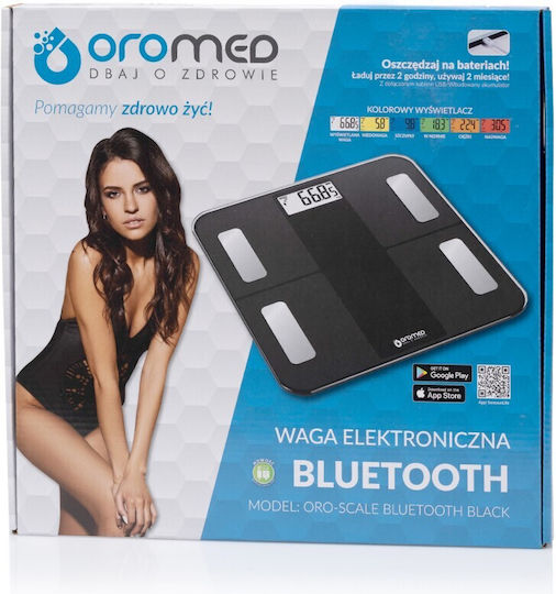 Oromed Smart Ζυγαριά 180kg με Bluetooth Μαύρη