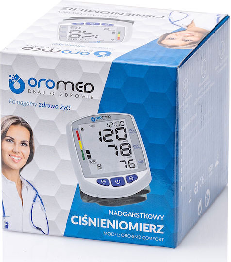 Tensiometru Digital de Încheietură Oro-sm2 Comfort Oromed Cu Manșetă Standard 13.5-21cm Tehnologie Logică Fuzzy Geantă de Transport