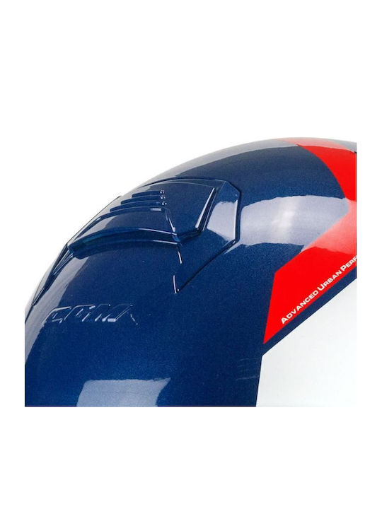 CGM 167 Blue / White / Gloss Red Motorcycle Helmet Jet ECE 22.06 1050gr