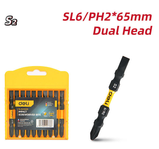 Deli Set 10 Screwdriver Bits Straight