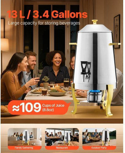 Vevor Διανεμητής Ζεστών & Κρύων Ροφημάτων 13lt Π29 x Β29 x Υ53 εκ.