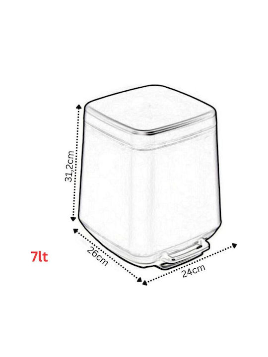 Viopsyctr Plastic Bathroom Basket Soft Close 7lt Black