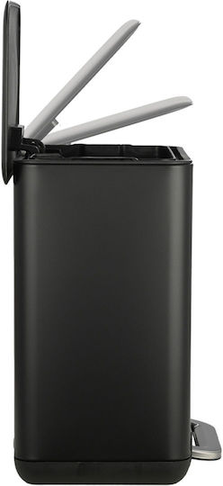 Estia Badezimmer Mülleimer Kubisch Soft Close 6L Schwarz