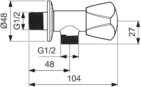 Ideal Standard Corner Switch 1/2'' Pvd Silver Storm Bd650gn