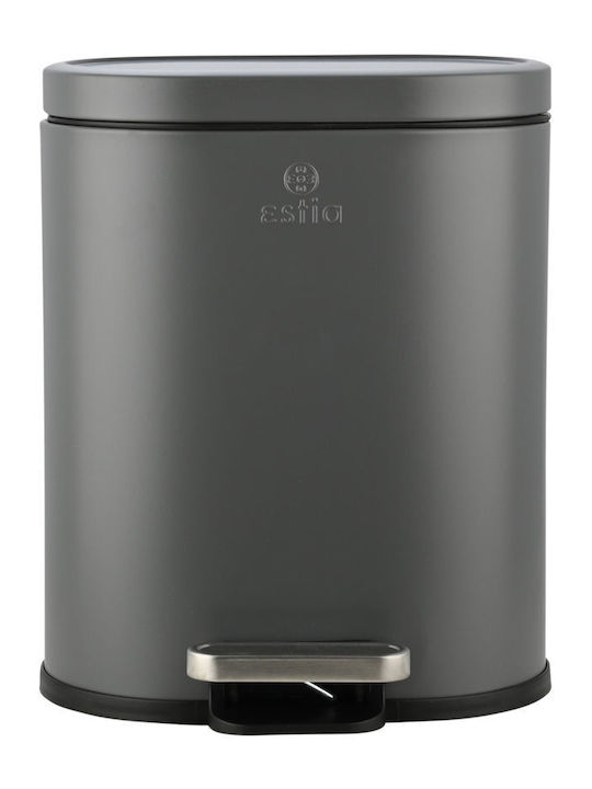 Ovoid 02-21443 Metallic Bathroom Bin Soft Close 6lt Gray
