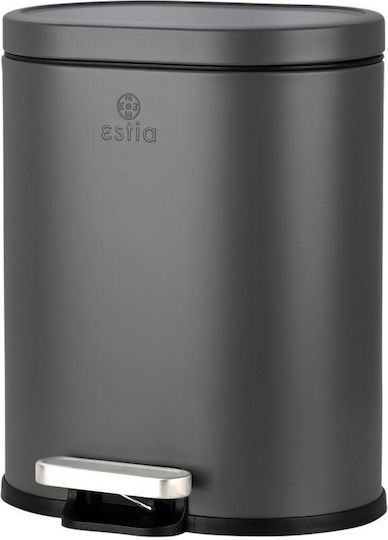 Ovoid 02-21443 Metallic Bathroom Bin Soft Close 6lt Gray