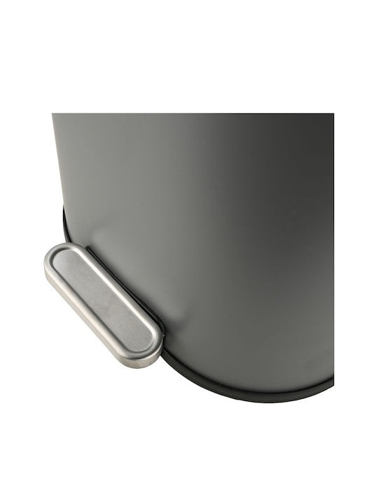 Ovoid 02-21443 Metallic Bathroom Bin Soft Close 6lt Gray