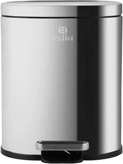 Estia Ovoid Inox Καλαθάκι Μπάνιου Soft Close 6lt Ασημί