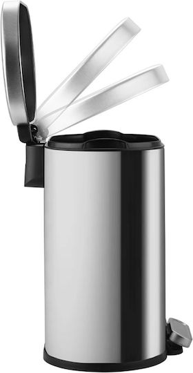 Estia Ovoid Inox Καλαθάκι Μπάνιου Soft Close 6lt Ασημί