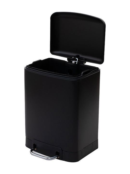 Estia Inox Καλαθάκι Μπάνιου Soft Close 6lt Black Matt
