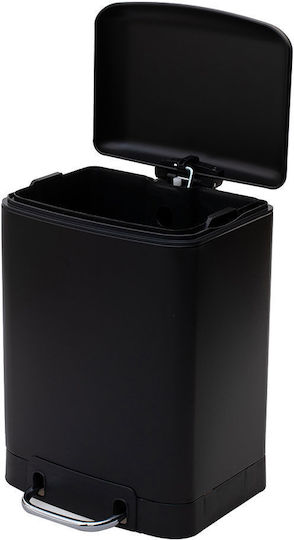 Estia Inox Perie pentru coșul de gunoi din baie Închidere lentă 6lt Black Matt