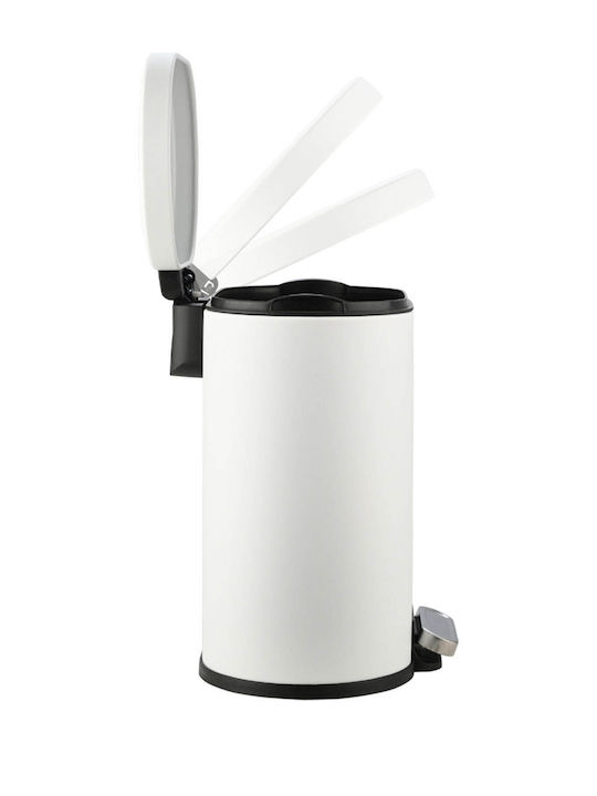 Estia Bathroom Trash Can Ovoid Soft Close 6L White