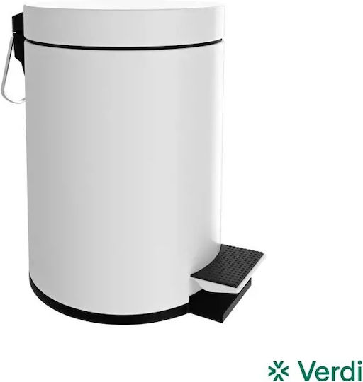 Verdi Metallic Bathroom Basket 5lt White