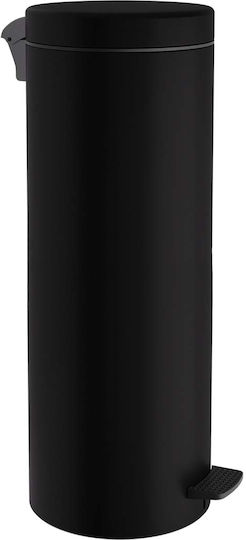 Pam & Co Metallic Bathroom Basket Soft Close 16lt Black Matt Black Mat