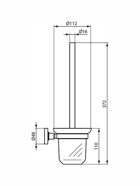 Ideal Standard Iom A9119XG Glas Badezimmer Toilettenbürste Schwarz