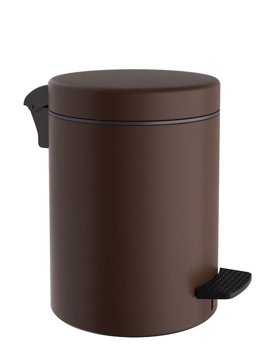 Pam & Co Metallic Bathroom Basket Soft Close 8lt Matte Wenge