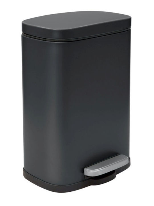 Dimitracas Akira 05392.001 Metallic Bathroom Basket Soft Close 5lt Black Matt