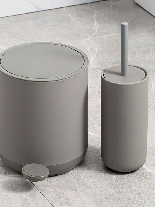 Marva Scandi Metallic Bathroom Basket Soft Close 5lt Gray