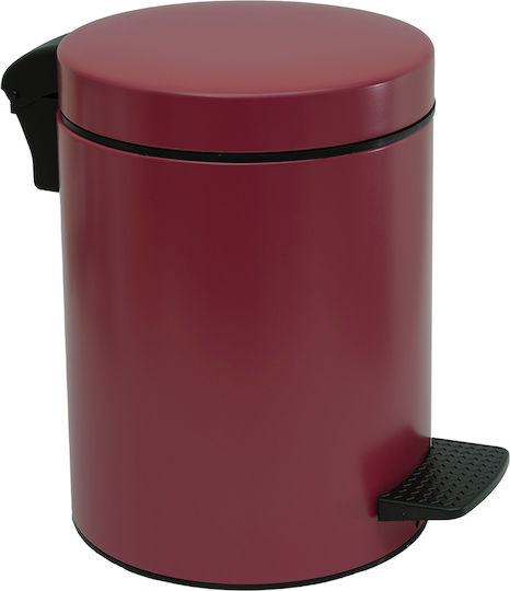 Pam & Co Metallisch Badezimmer Mülleimer Sanftes Schließen 5Es Matte Bordeaux