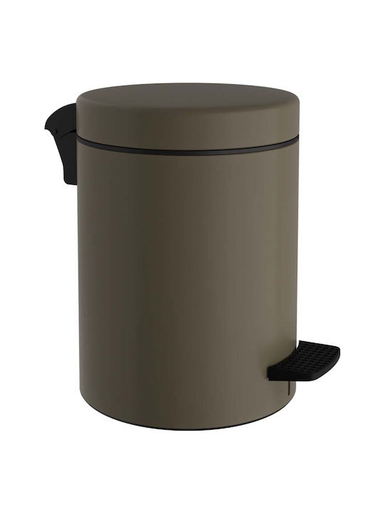 Pam & Co Metallic Bathroom Basket Soft Close 5lt Matt Light Bronze