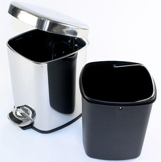 Gedy 2309-13 Metallisch Badezimmer Mülleimer 5Es Silber