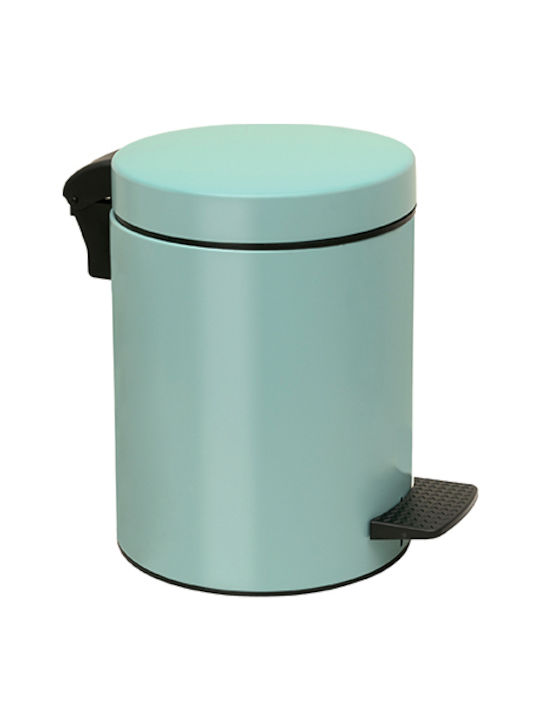 Pam & Co Metallic Bathroom Basket Soft Close 5lt Turquoise
