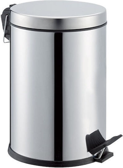 Gloria Elite 12-0304 Inox Badezimmer Mülleimer 6Es Silber