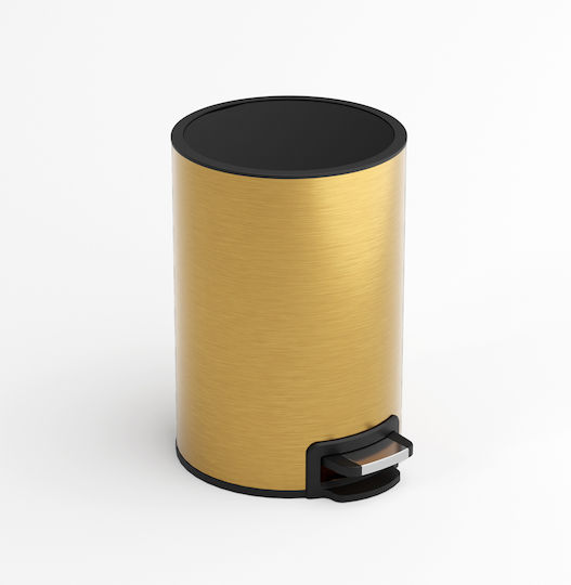 Imex Metallisch Badezimmer Mülleimer 5Es Gold