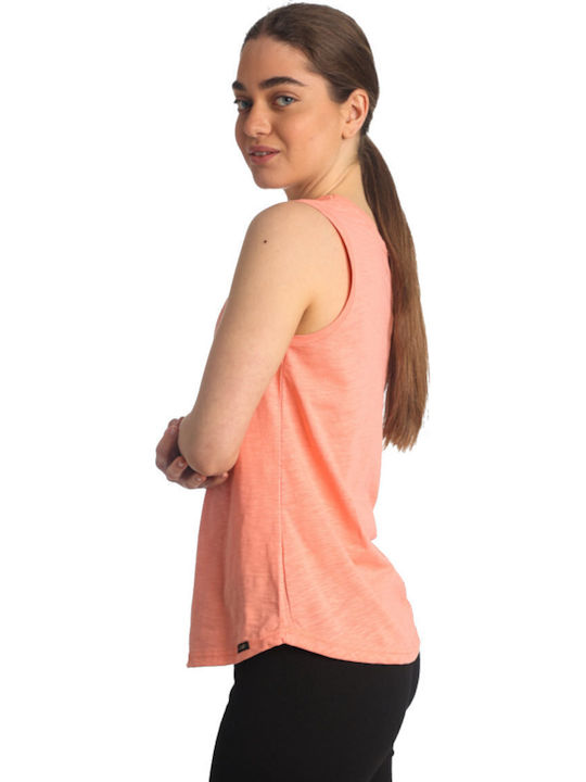 Damen Bluse Ärmellos Coral